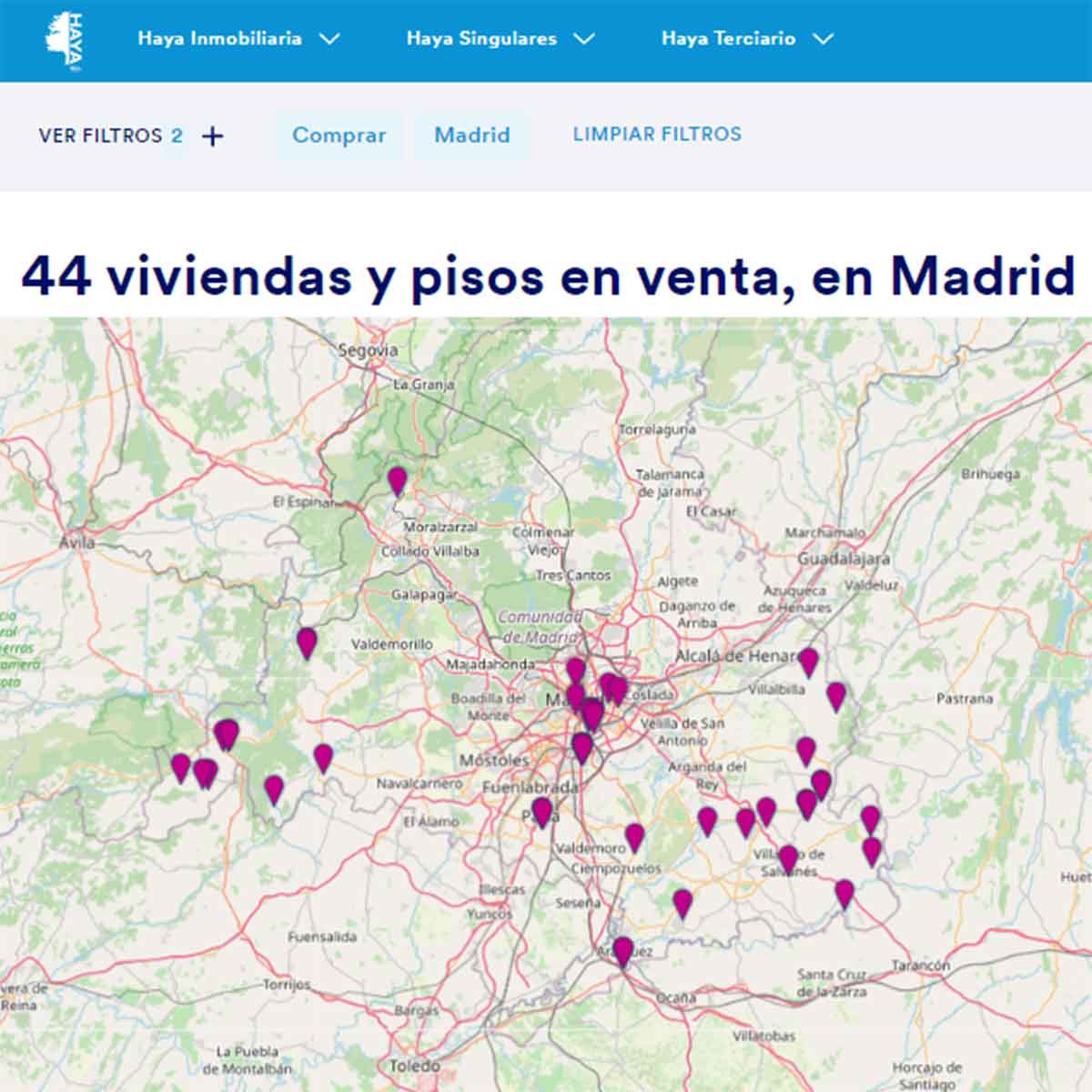 Catálogo de viviendas en Madrid