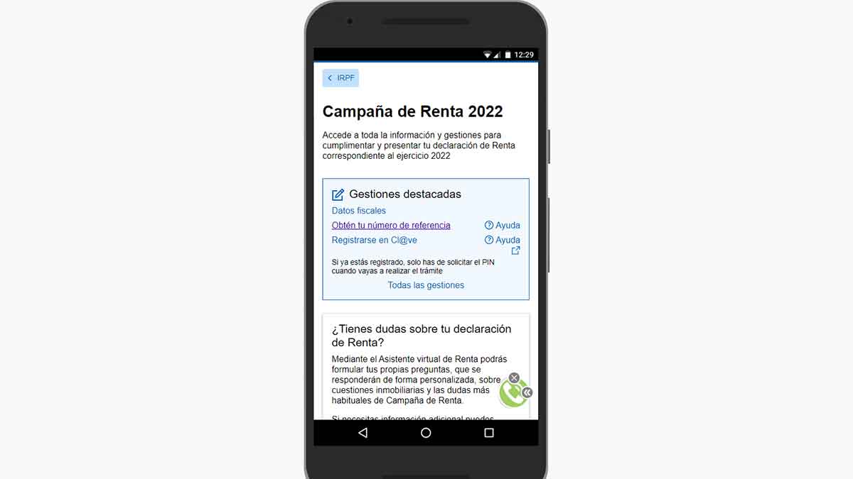Cómo obtener el número de referencia de la Renta para presentar el borrador