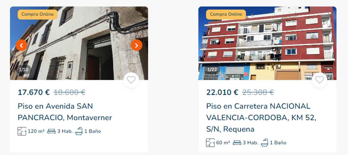 Pisos a la venta por 21.000 euros