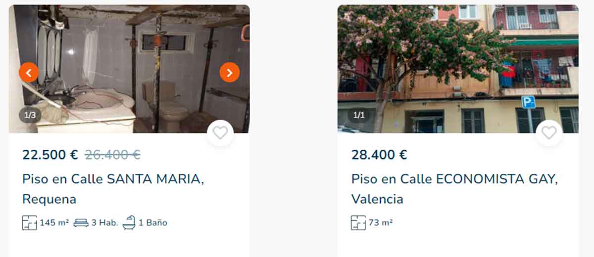 Pisos en venta por 22.000 euros