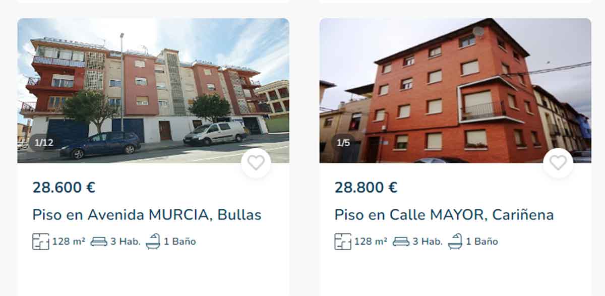 Pisos a la venta por 28.000 euros