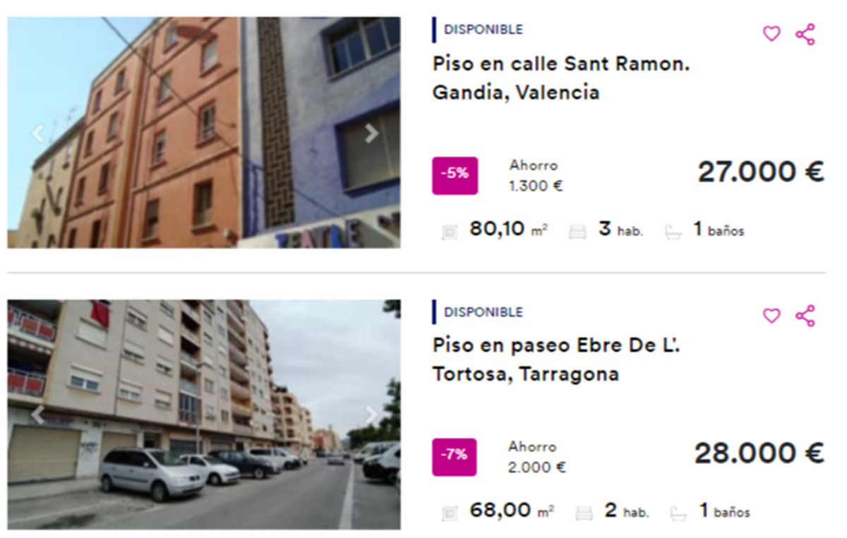 Piso en venta por 28.000 euros