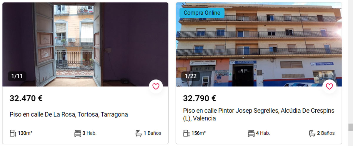 Pisos a la venta por 32.000 euros