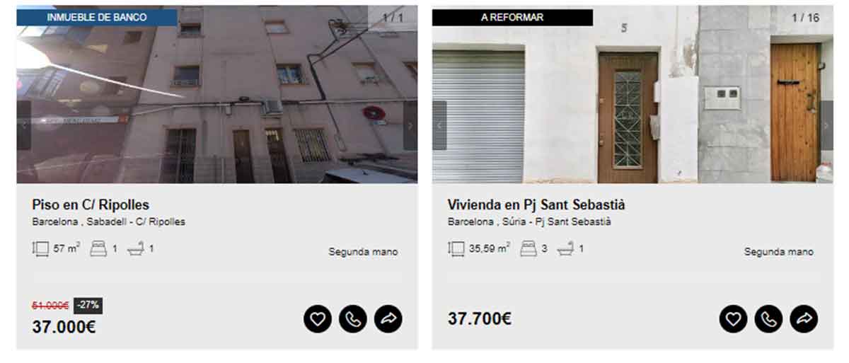 Pisos en venta por menos de 40.000 euros en Barcelona