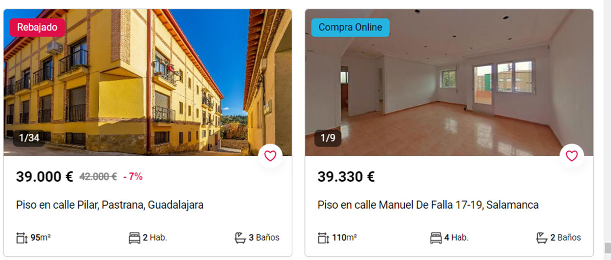 Pisos en venta por 39.000 euros