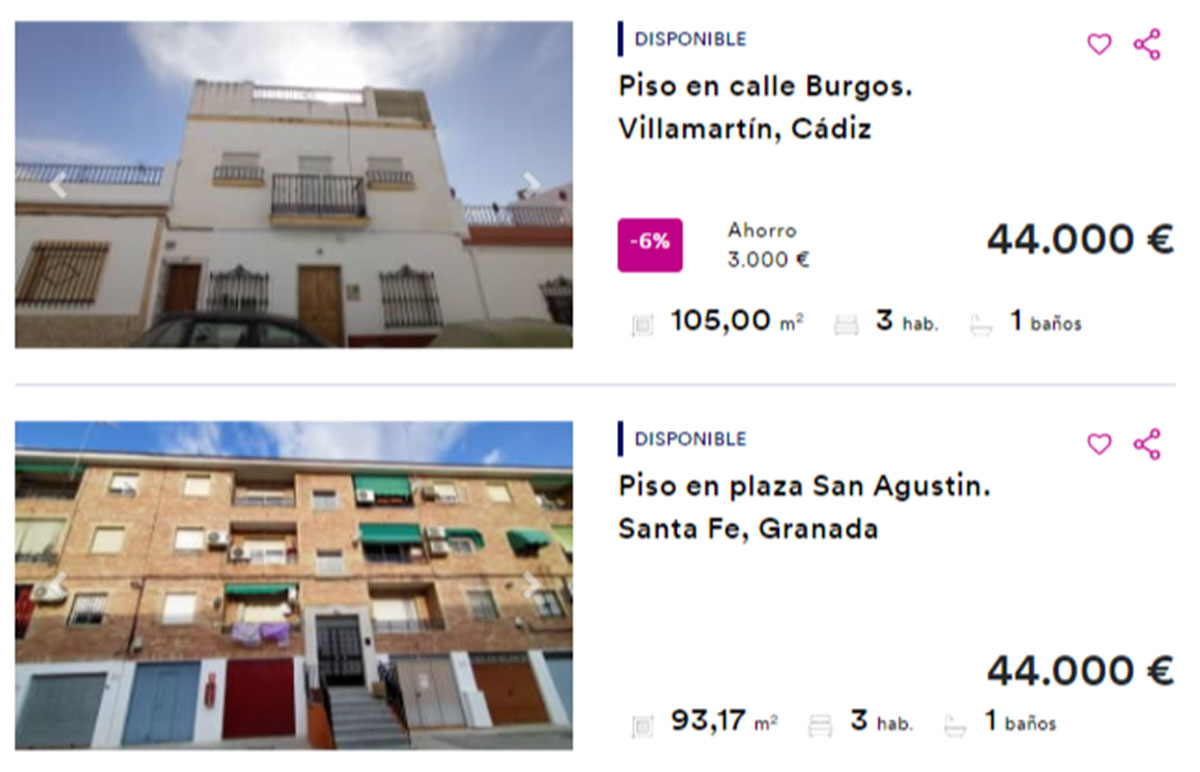 Piso en venta por 44.000 euros