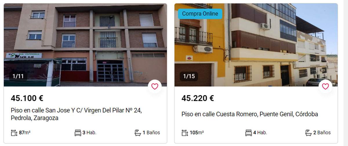 Pisos a la venta por 42.000 euros