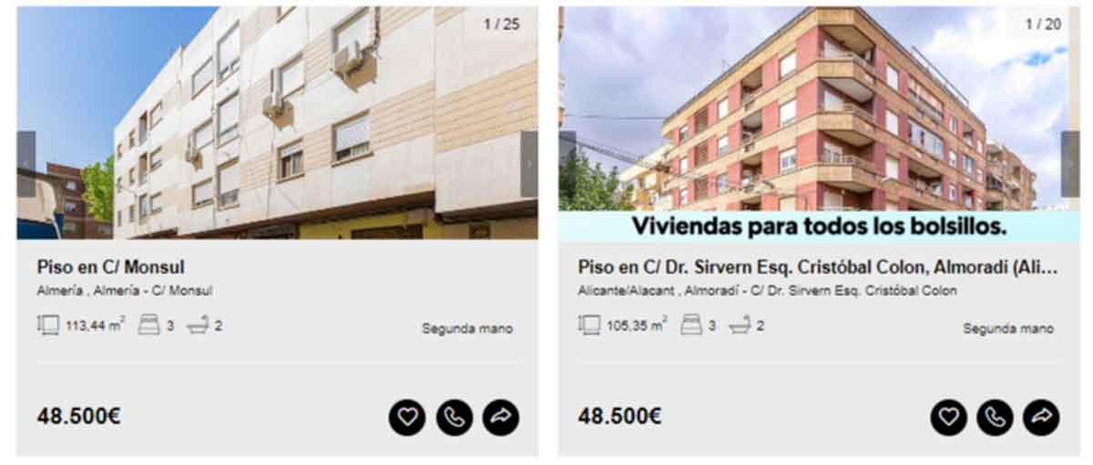 Pisos en venta por 48.000 euros