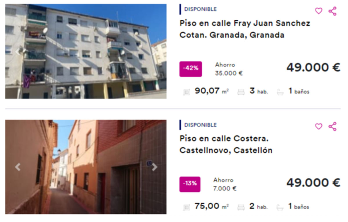 Piso en venta por 49.000 euros