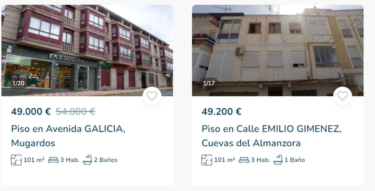 Pisos a la venta por menos de 50.000 euros