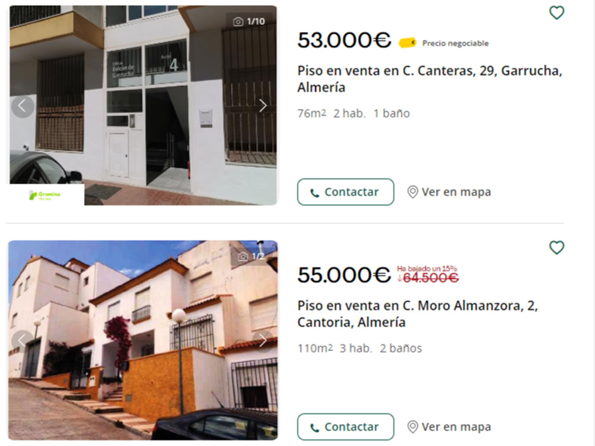 Pisos a la venta por 53.000 euros