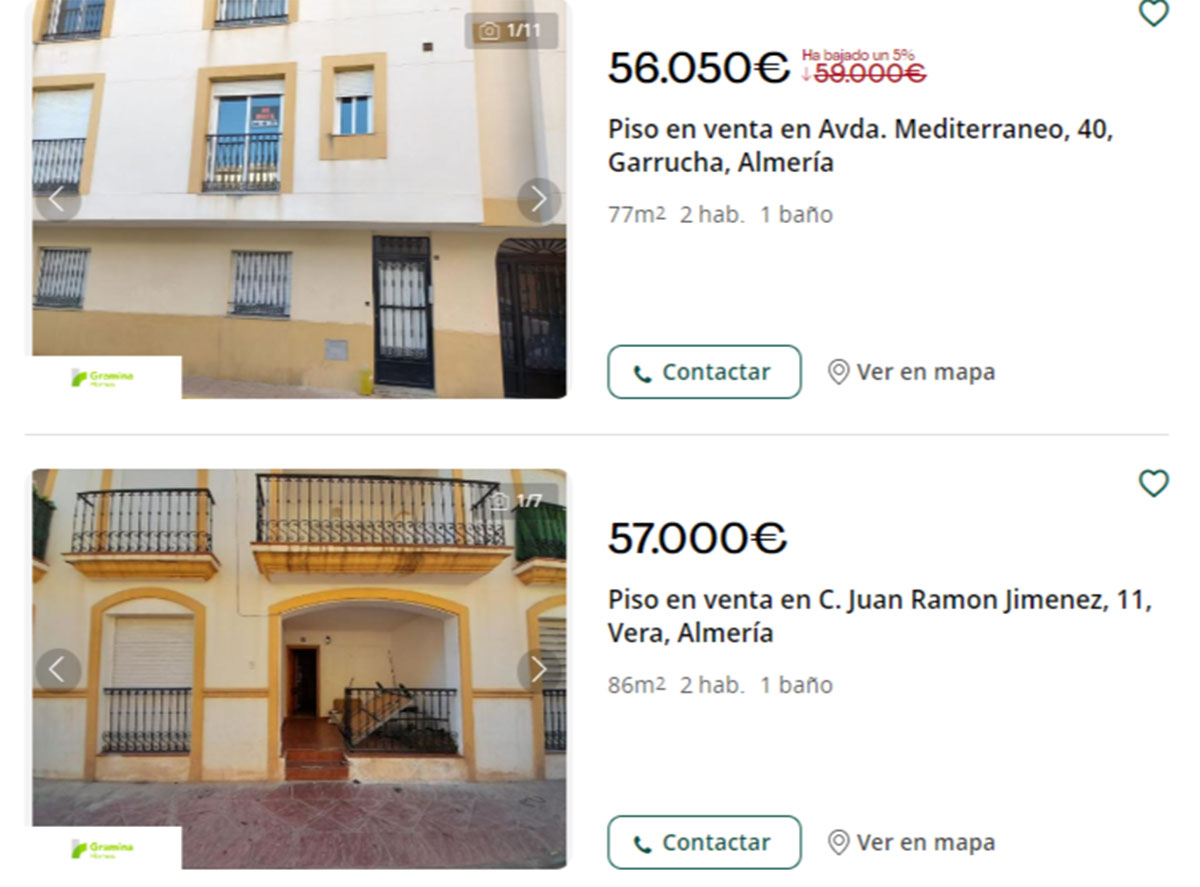 Pisos en venta por 56.000 euros