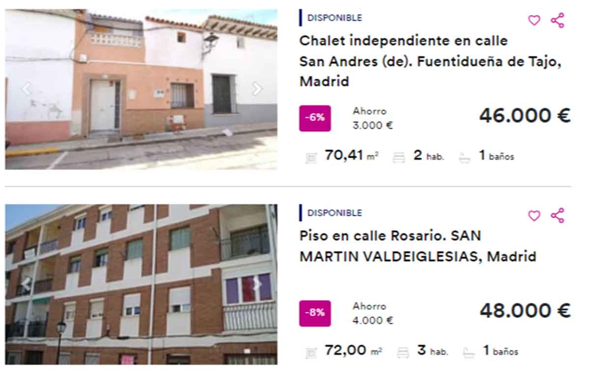 Viviendas en Madrid por menos de 50.000 euros