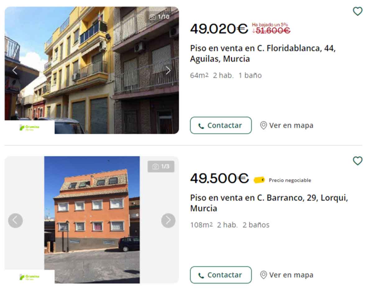Pisos en venta por menos de 50.000 euros