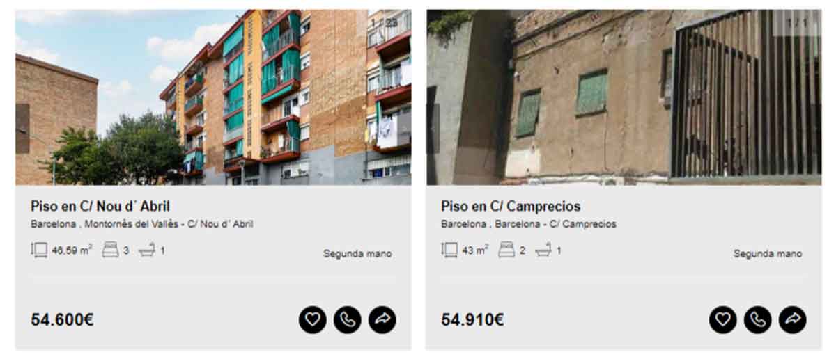 Piso en venta por menos de 55.000 euros en Barcelona