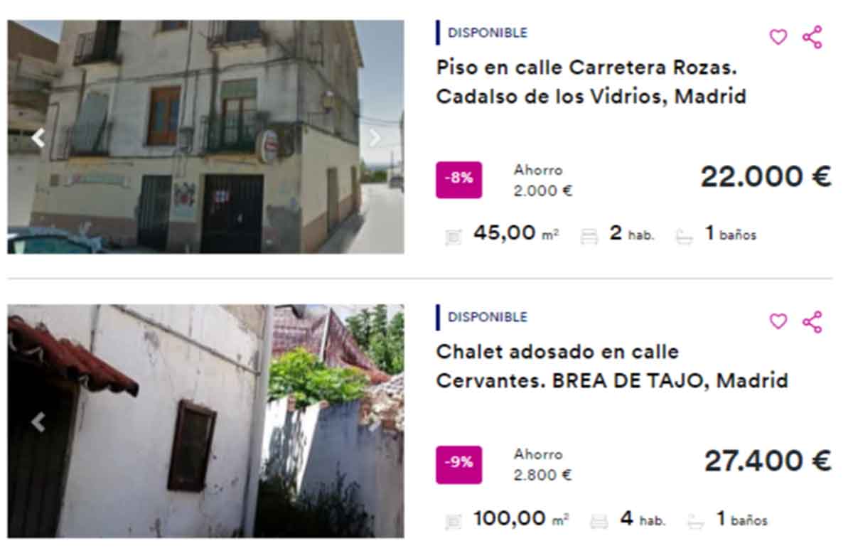 Pisos en venta por 22.000 euros en Madrid