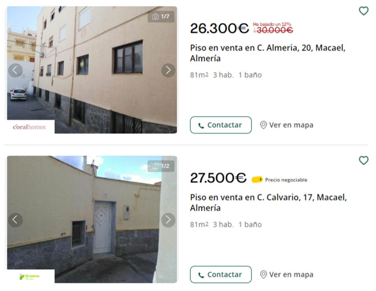 Pisos a la venta por 26.000 euros