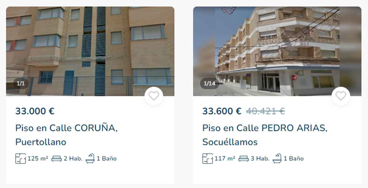 Pisos a la venta por 33.000 euros