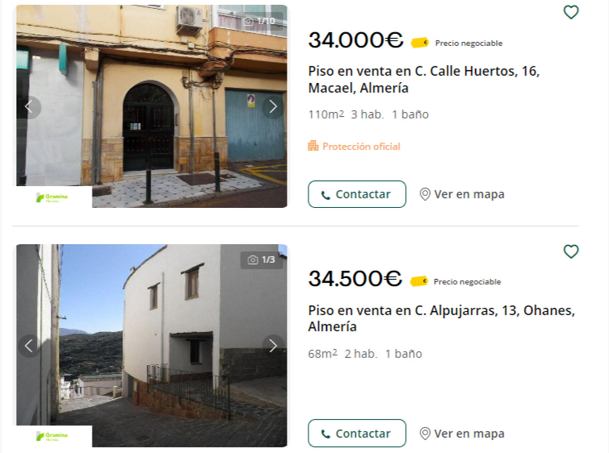 Pisos en venta por 34.000 euros