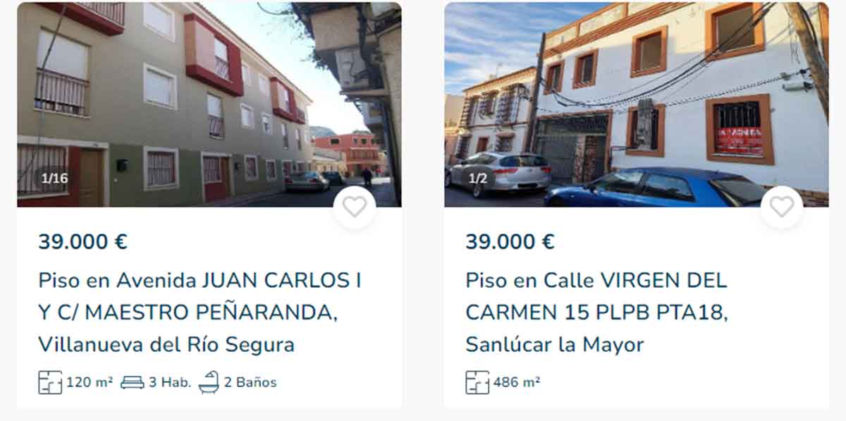 Pisos a la venta por 39.000 euros