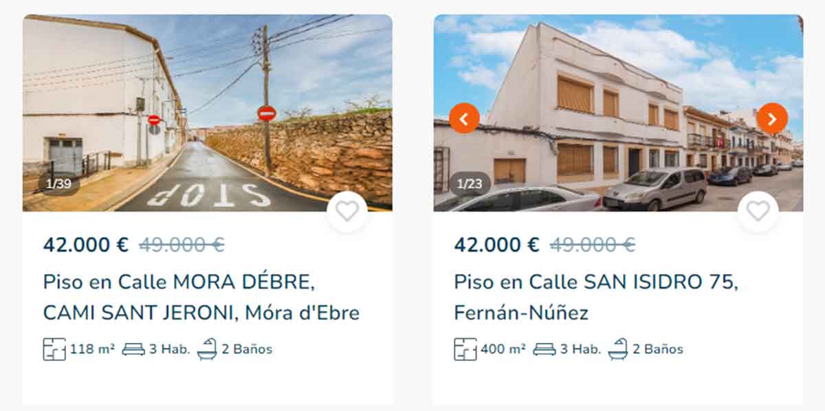 Pisos a la venta por 42.000 euros