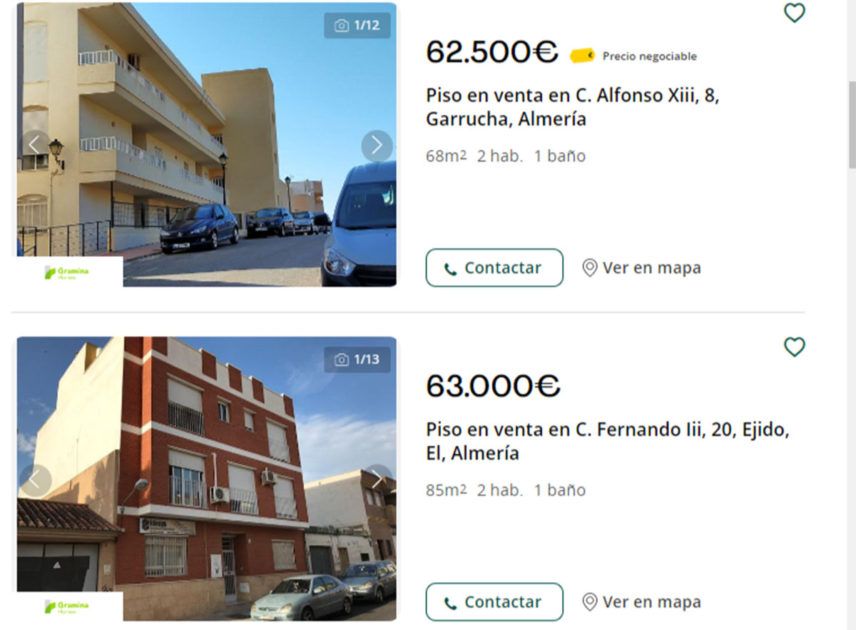 Pisos a la venta por 62.000 euros