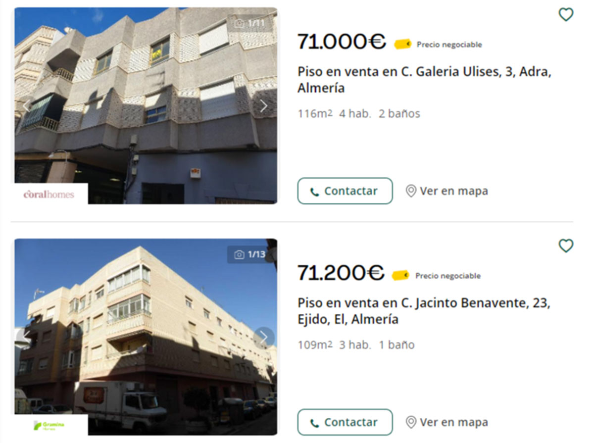 Pisos en venta por 71.000 euros