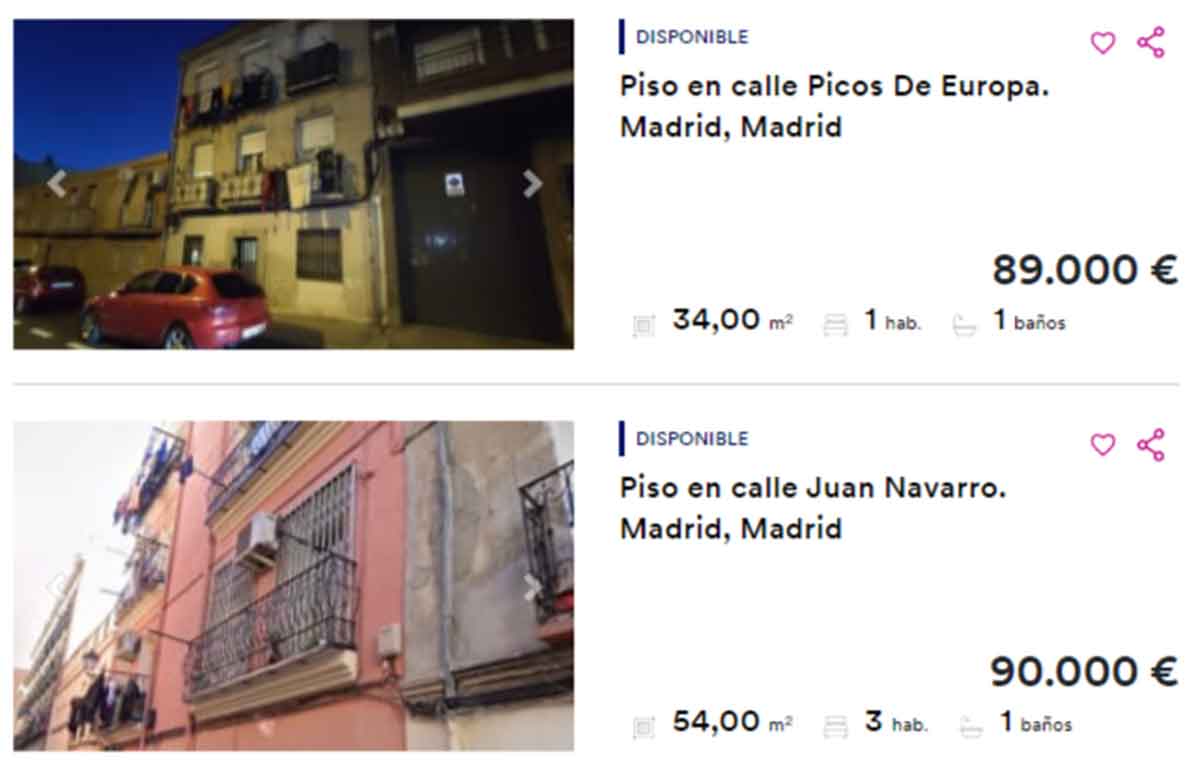 Pisos en venta por menos de 90.000 euros en Madrid