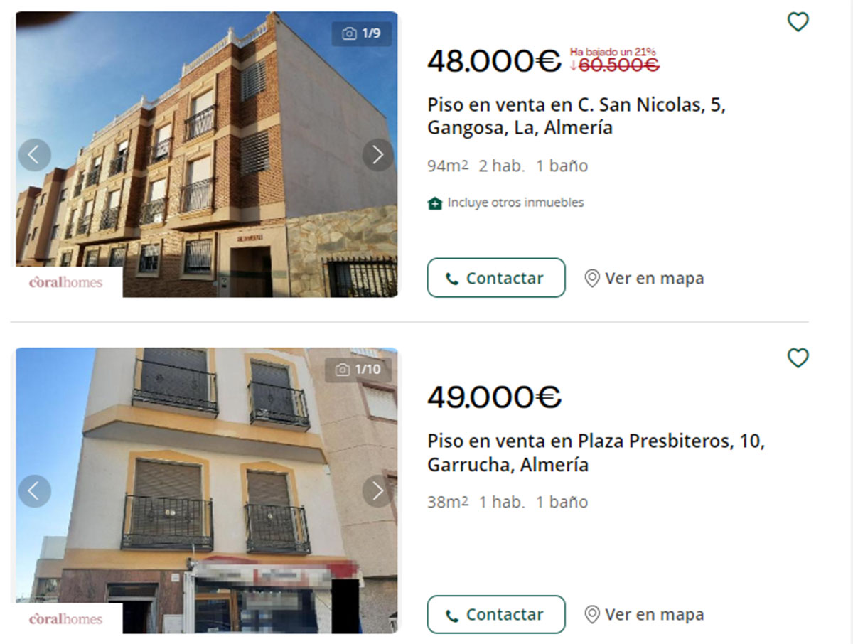 Pisos a la venta por menos de 50.000 euros