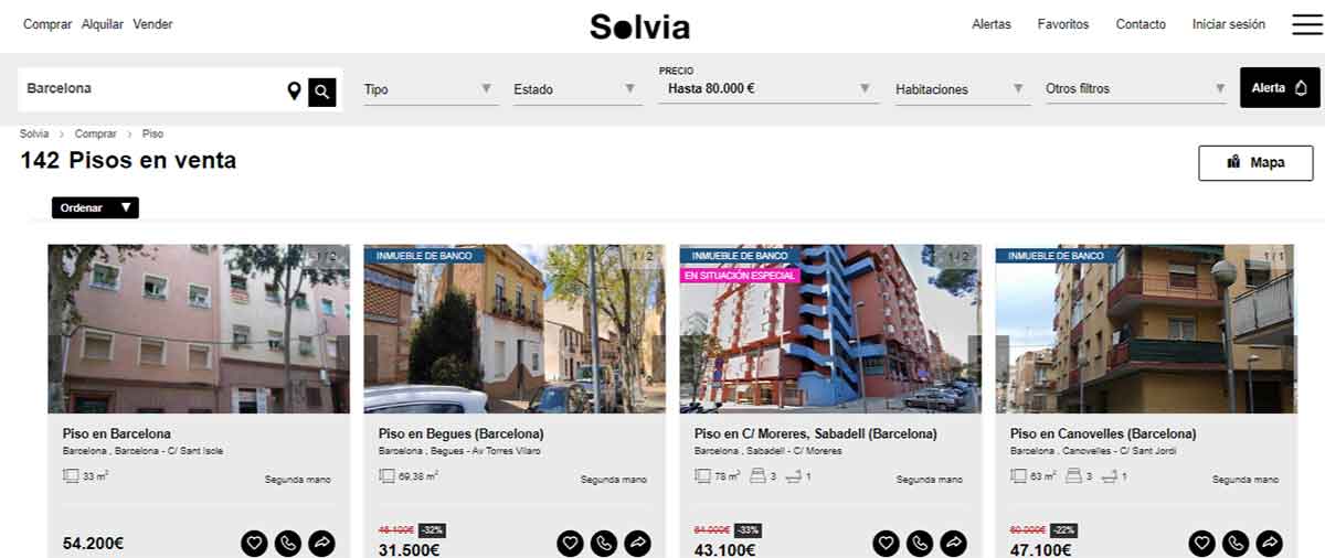 Catálogo de pisos de Solvia