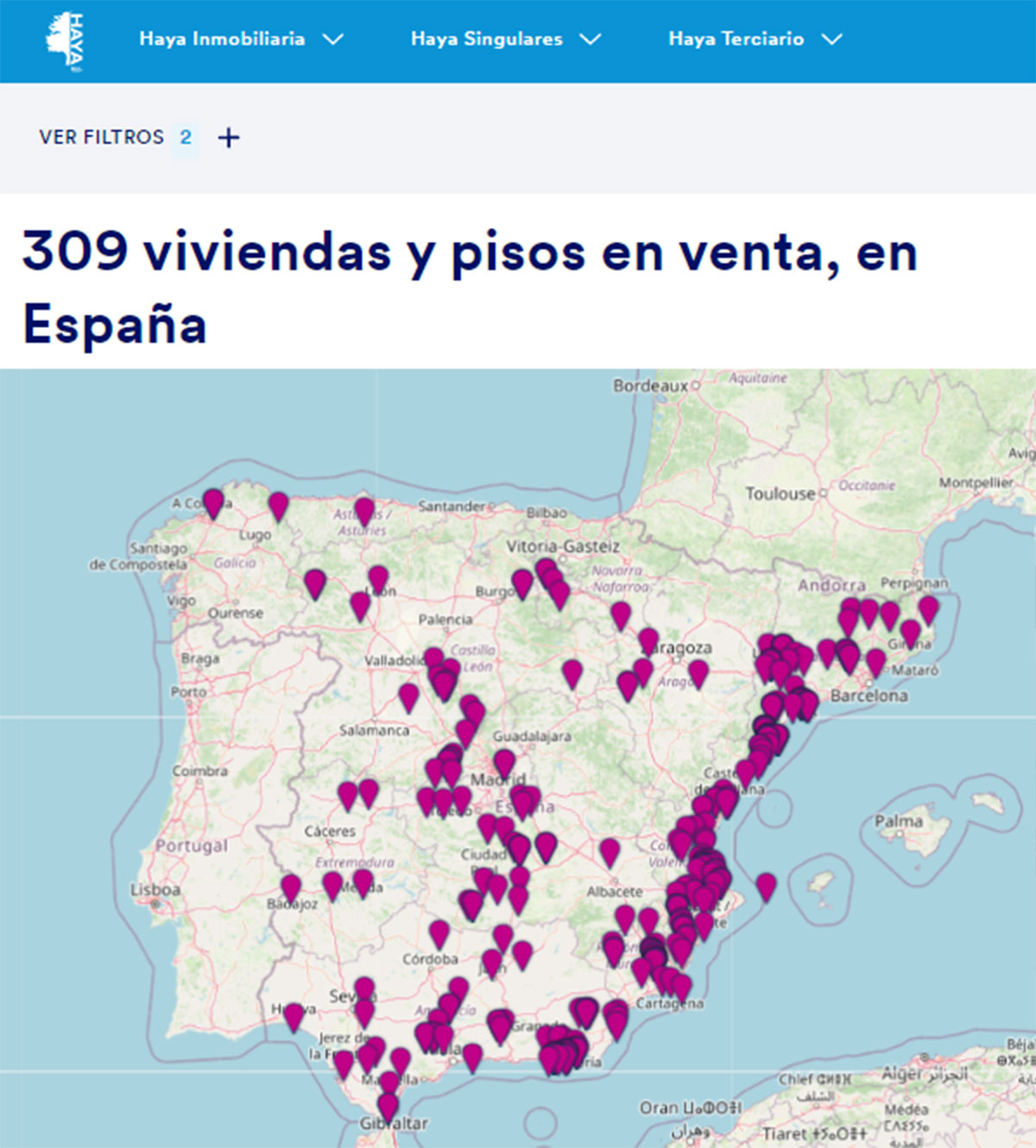 Catálogo de viviendas y pisos con terraza de Haya