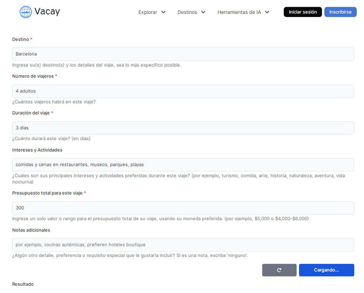 Cómo planificar un viaje con Vacay.