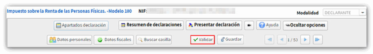Validar declaración