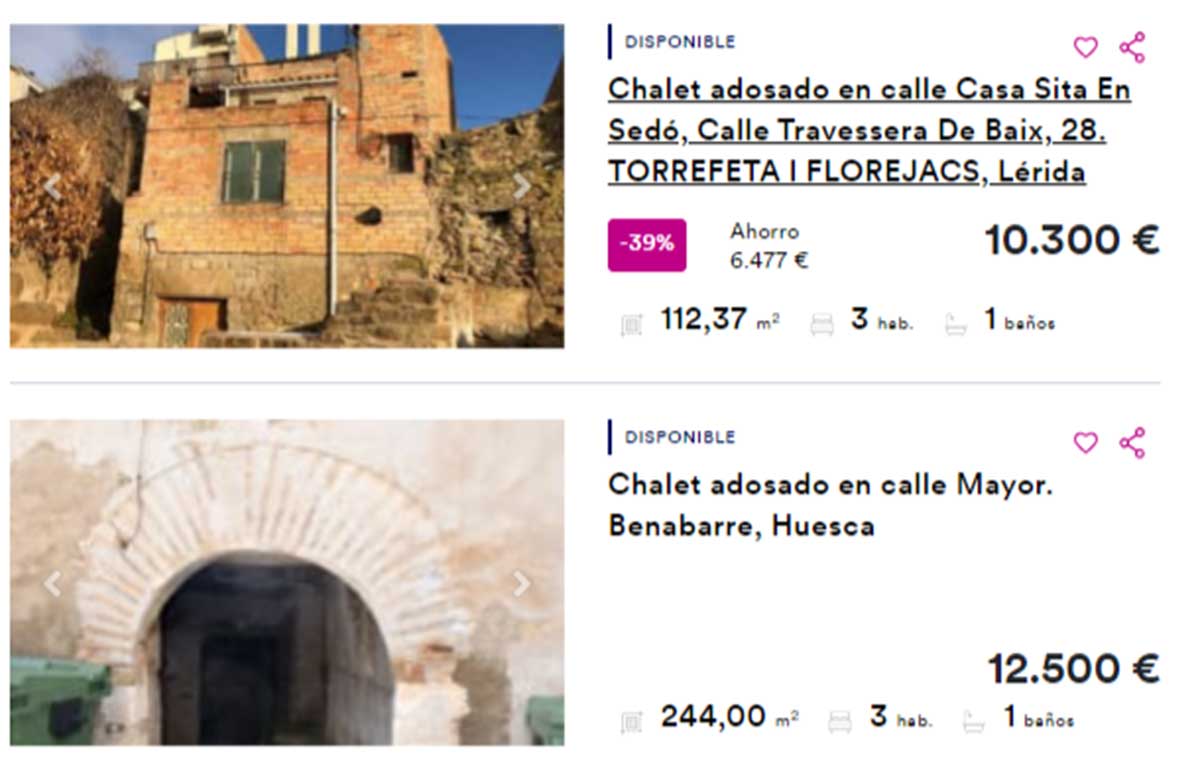 Chalet adosado en venta por 10.000 euros