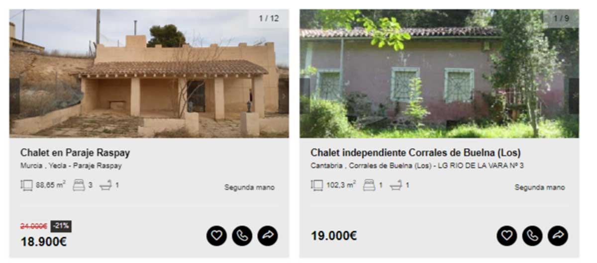 Chalet independiente por menos de 20.000 euros
