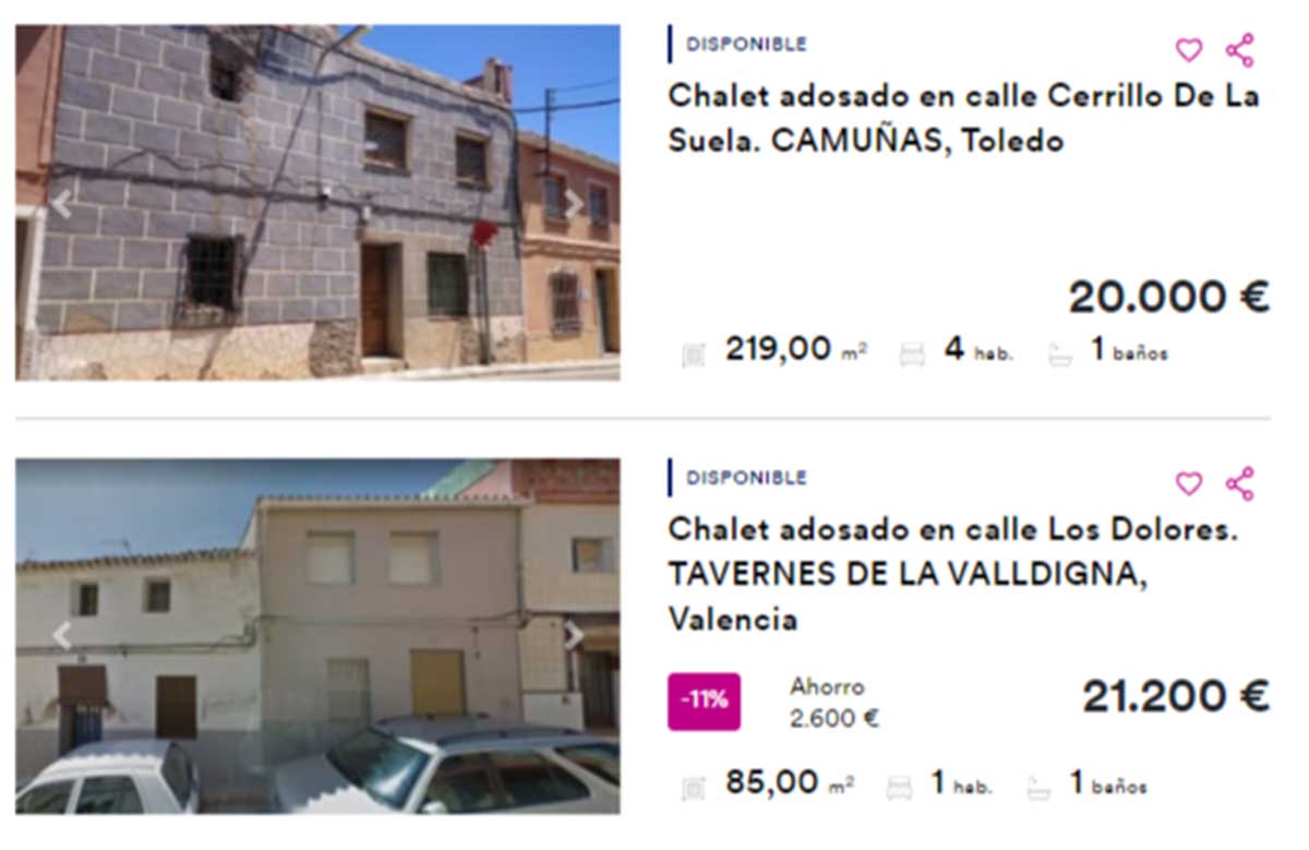 Chalet adosado en venta por 20.000 euros