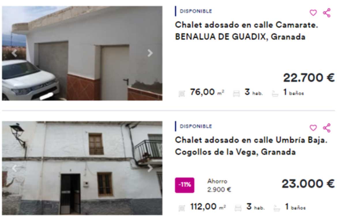 Chalet adosado en venta por 22.000 euros