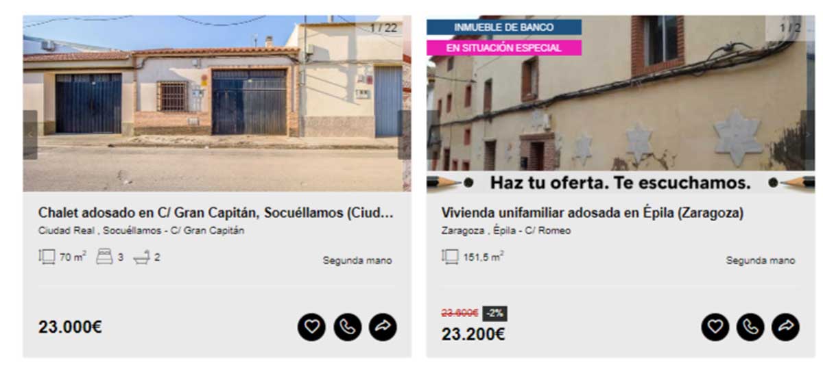 Chalet en venta por 23.000 euros