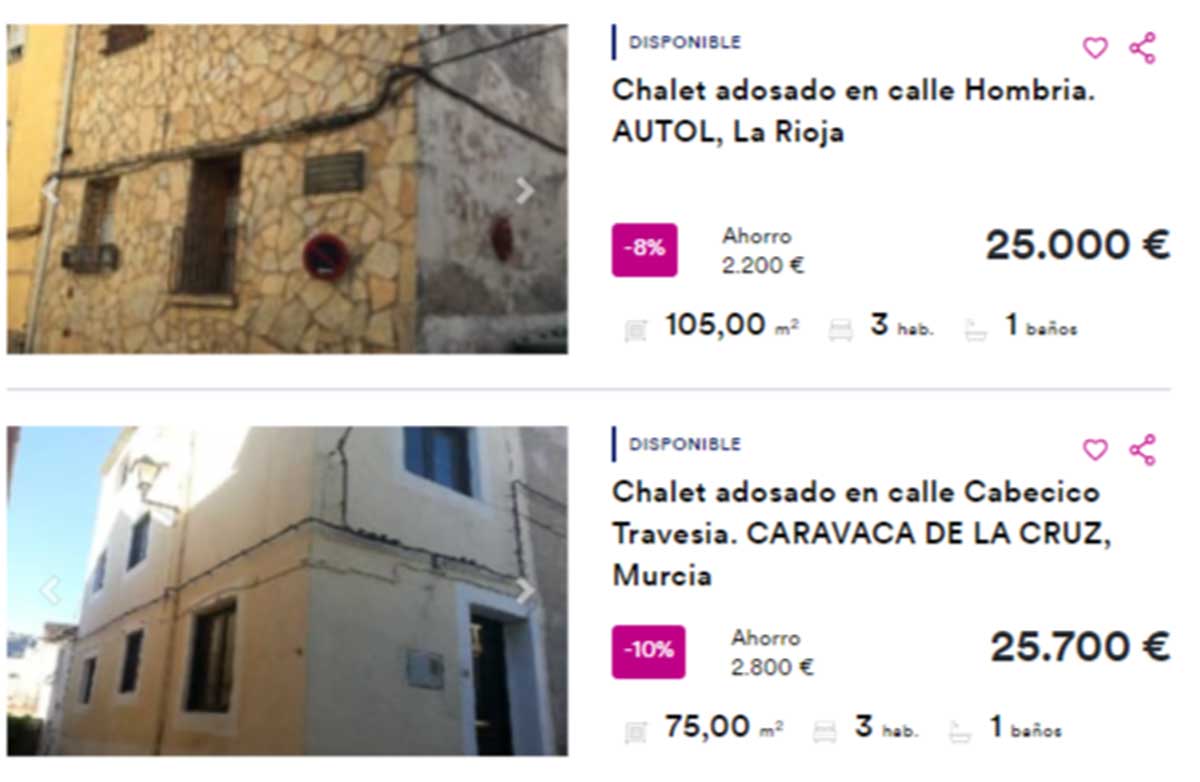 Chalet adosado en venta por 25.000 euros