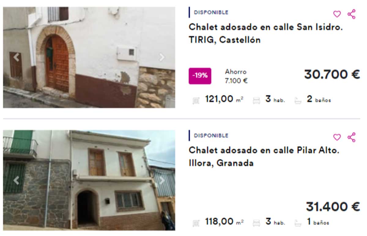 Chalet adosado a la venta por 30.000 euros