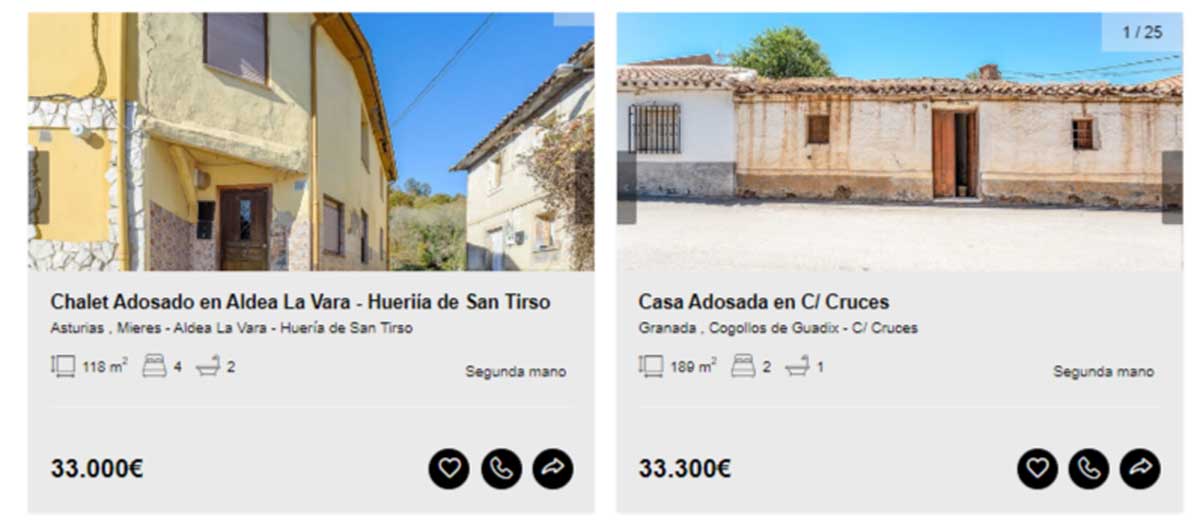 Adosado en venta por 33.000 euros