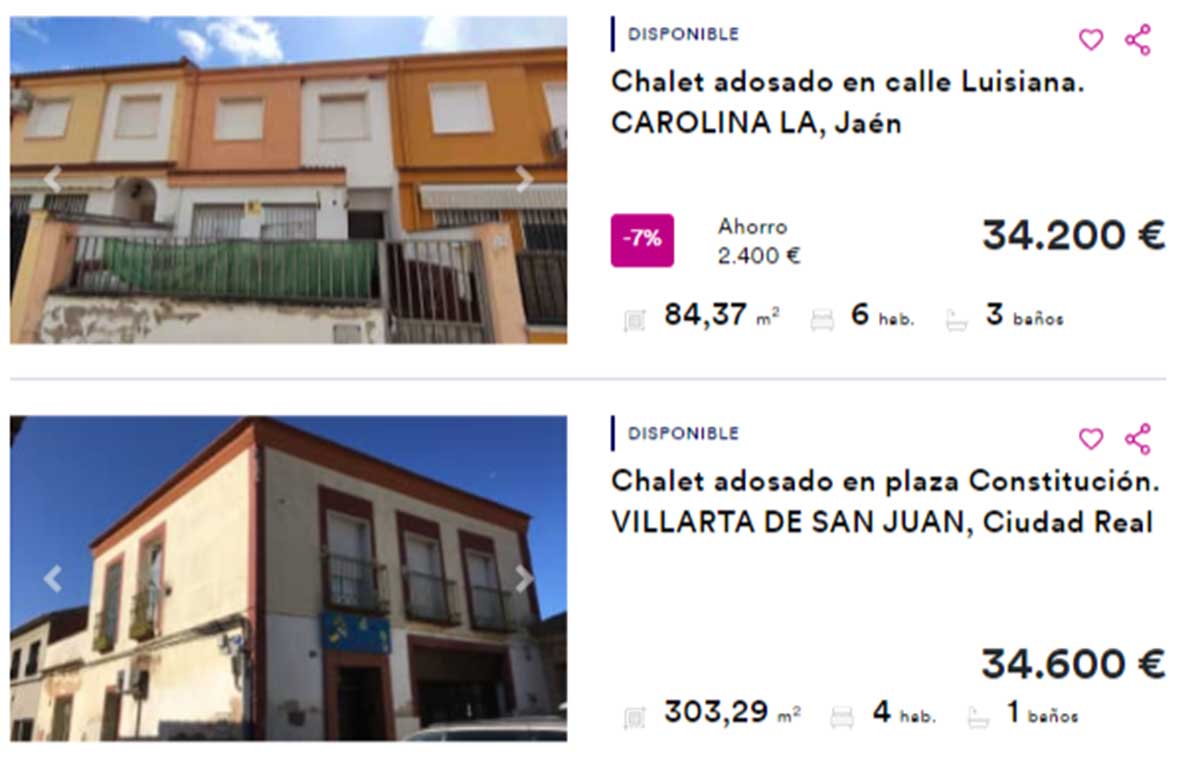 Chalet adosado en venta por 34.000 euros