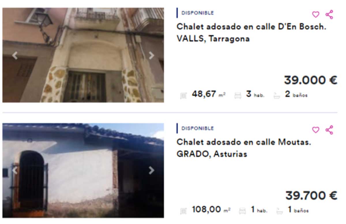 Adosado en venta por 39.000 euros