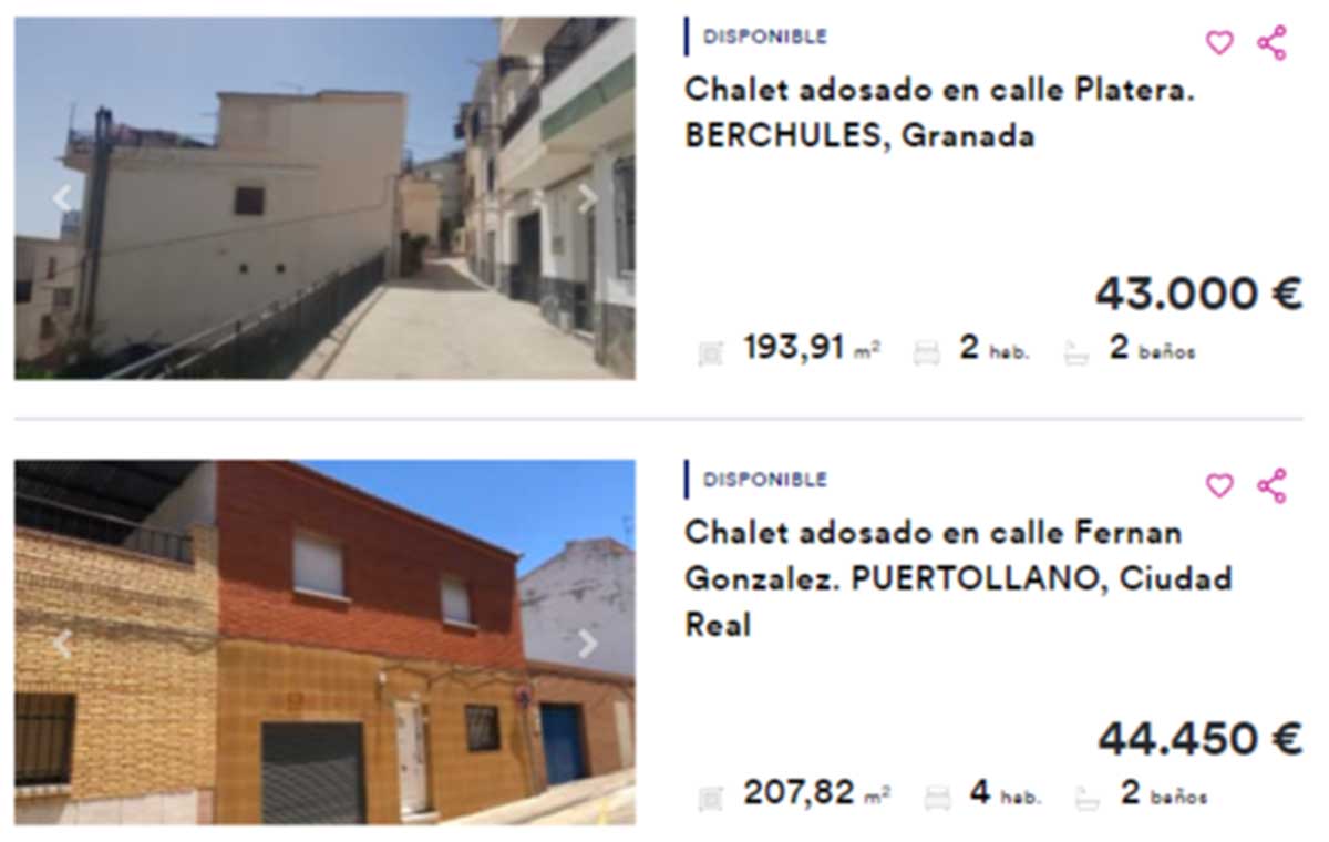 Chalet adosado en venta por 43.000 euros