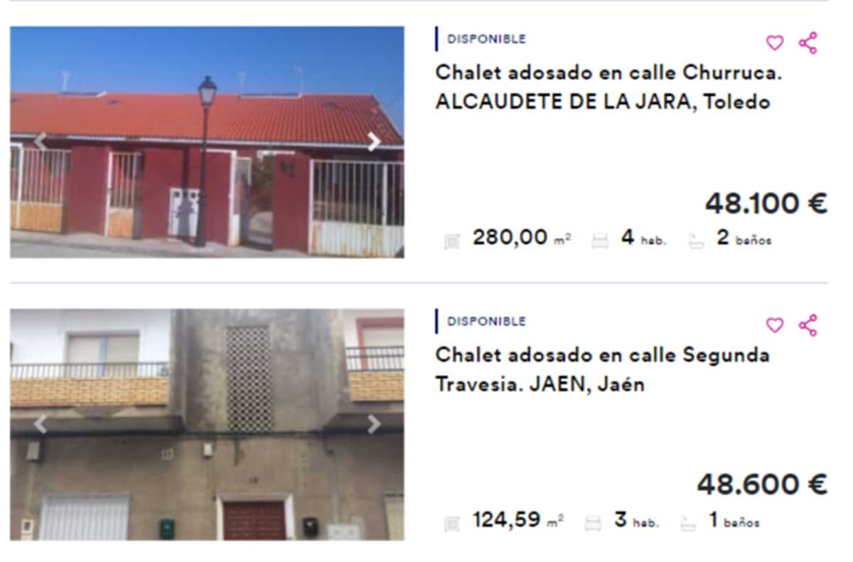 Chalet adosado en venta por 48.000 euros