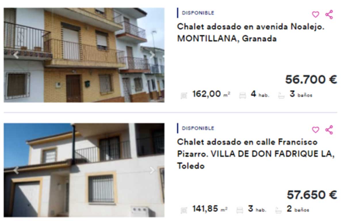 Chalet adosado en venta por 56.000 euros