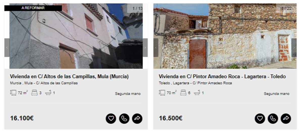 Chalet en venta por menos de 17.000 euros