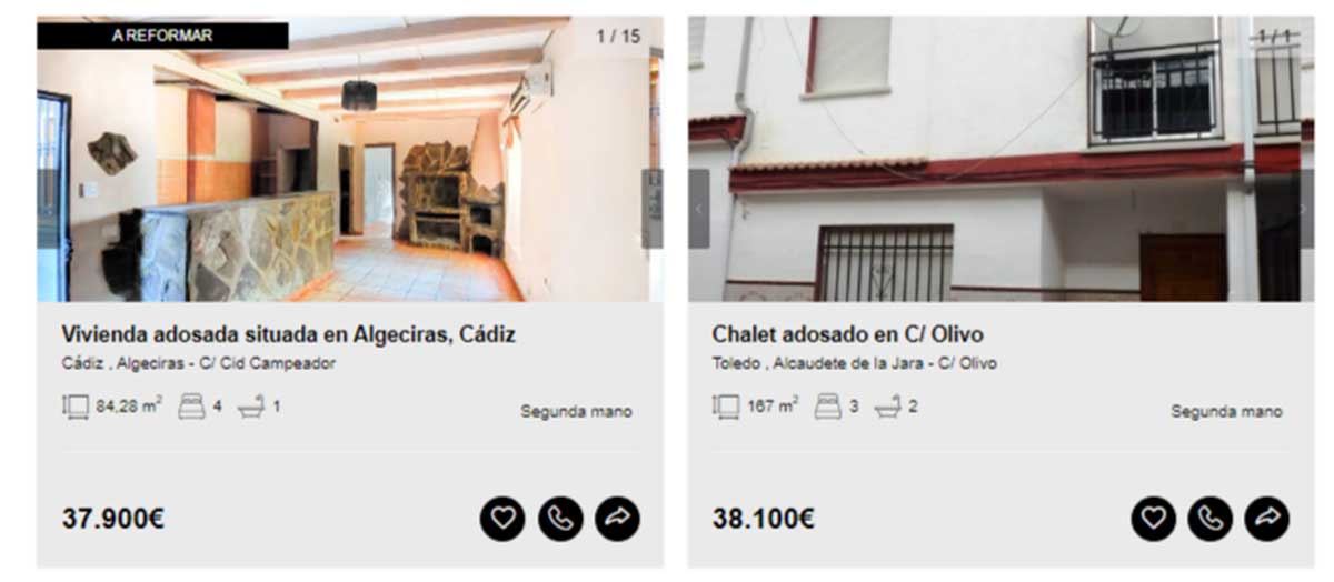 Chalet en venta por menos de 40.000 euros