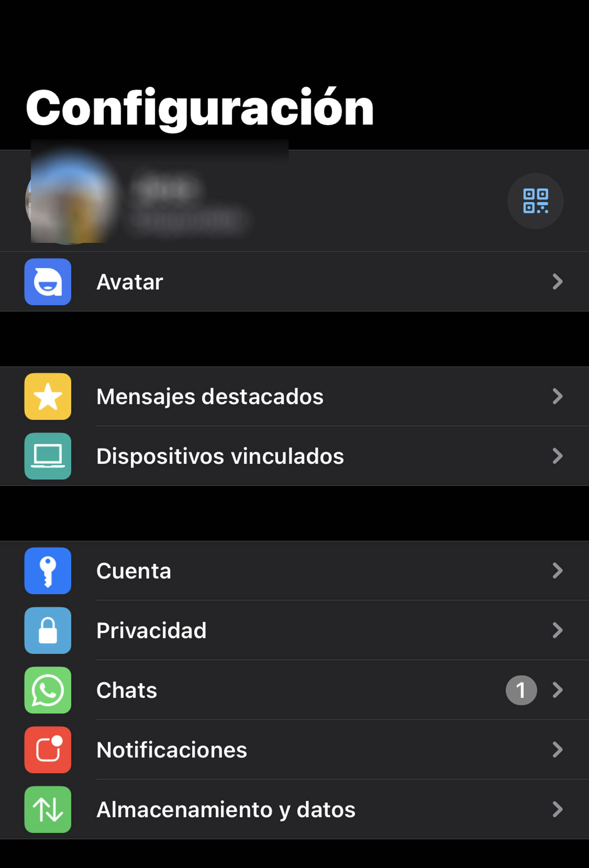 Ajustes de WhatsApp en iPhone