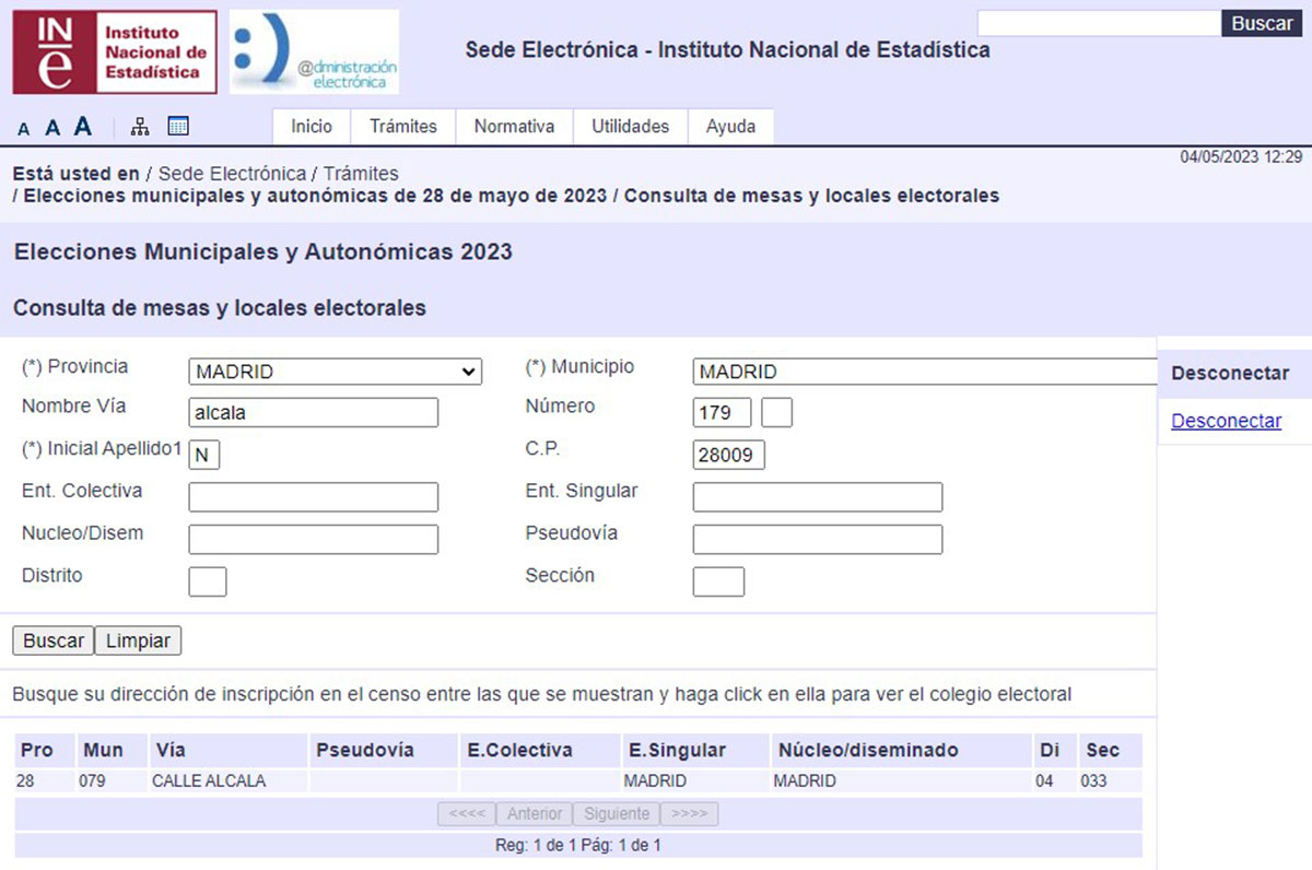 Datos del censo electoral del INE